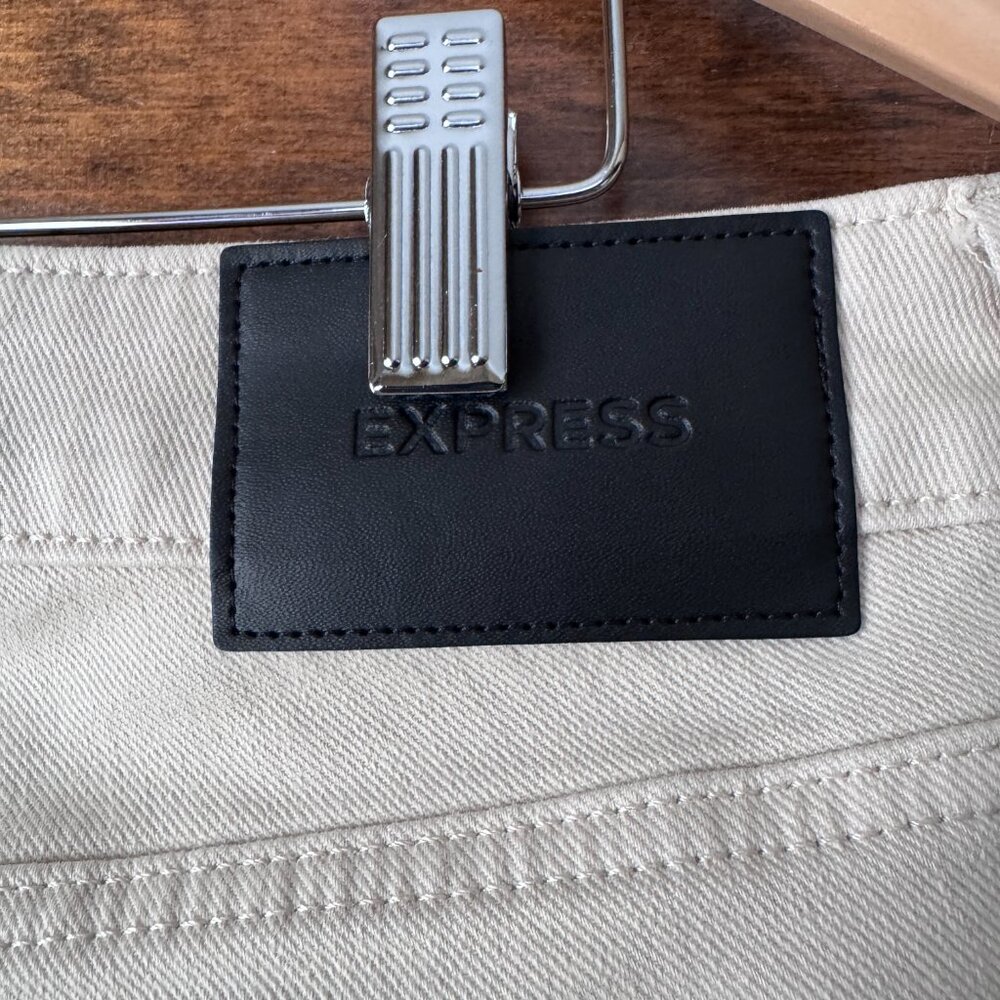 Express #5 Off White 5-Pocket Jeans 34 x 30 Slim - Picture 10 of 15